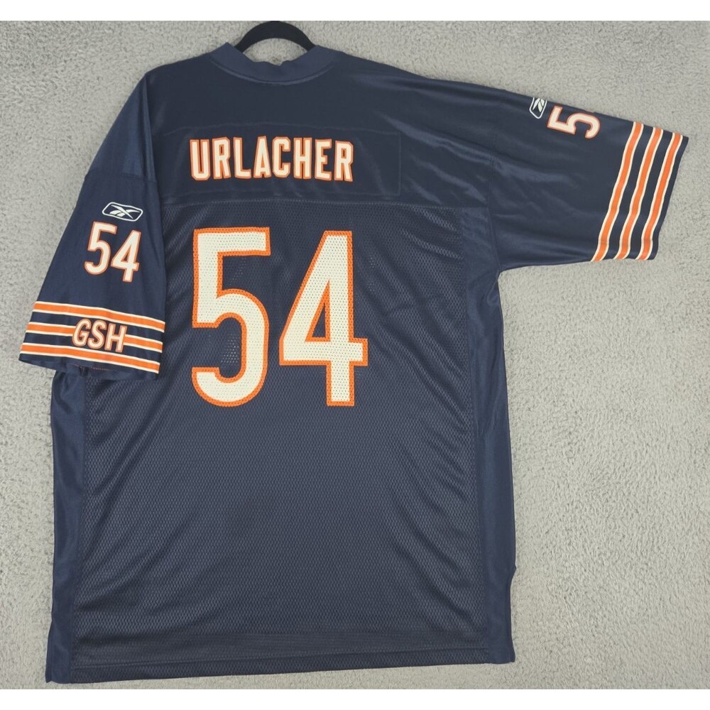 Vintage Reebok Jersey Brian Urlacher #54 Chicago Bears Mens 56 2XL 3XL Blue EUC